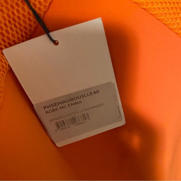 NWT Manoush Orange Eyelet Sheath Mini Dress Small - Picture 11 of 13